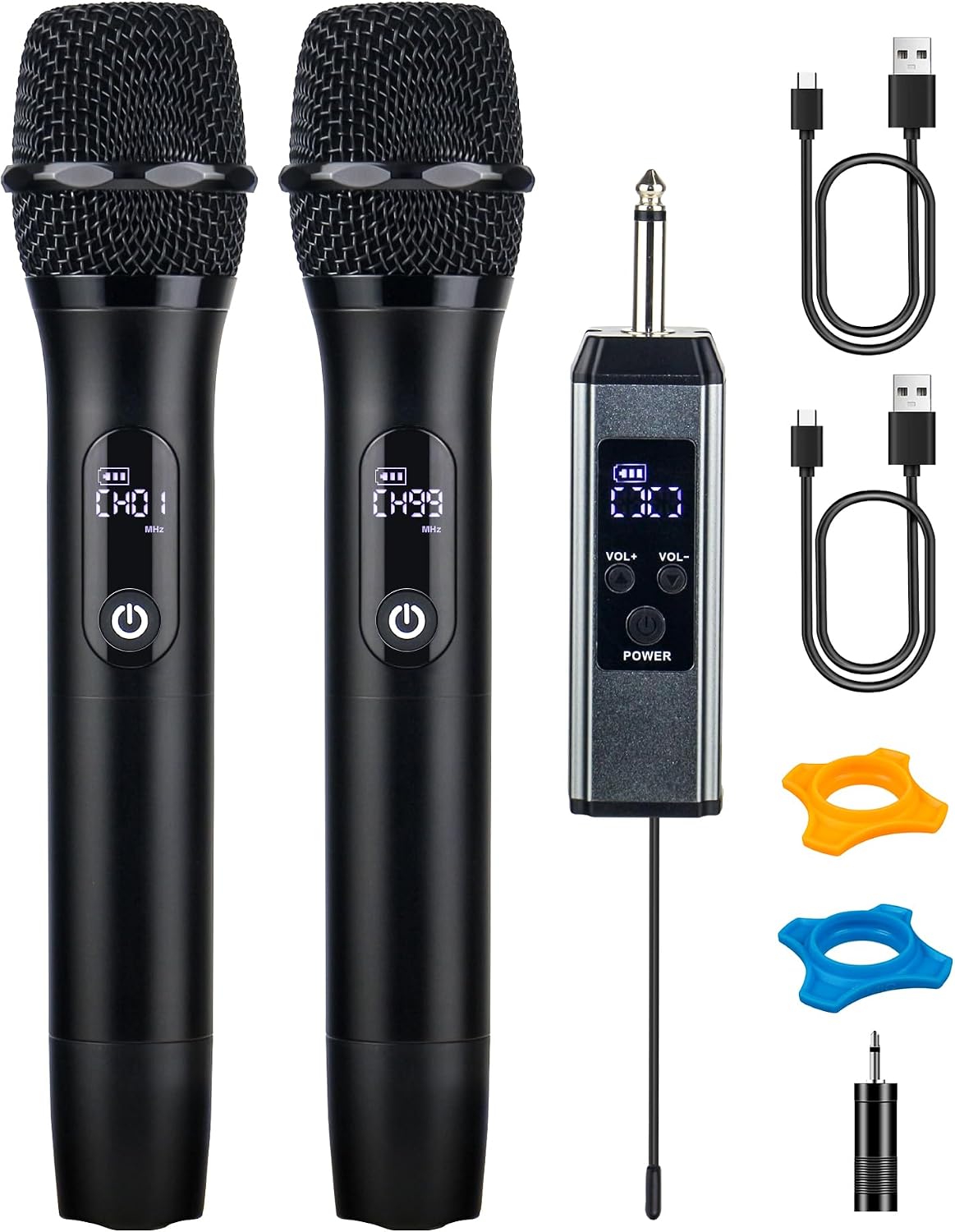 Loewieta Micrófonos inalámbricos para cantar karaoke, sistema de mi...