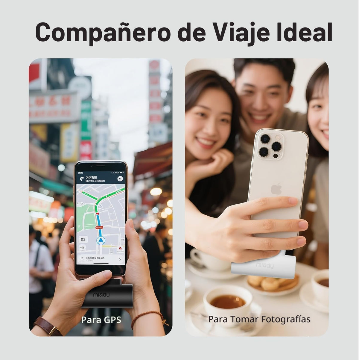 Miady Paquete de 2 mini cargadores portátiles incorporados USB C co...