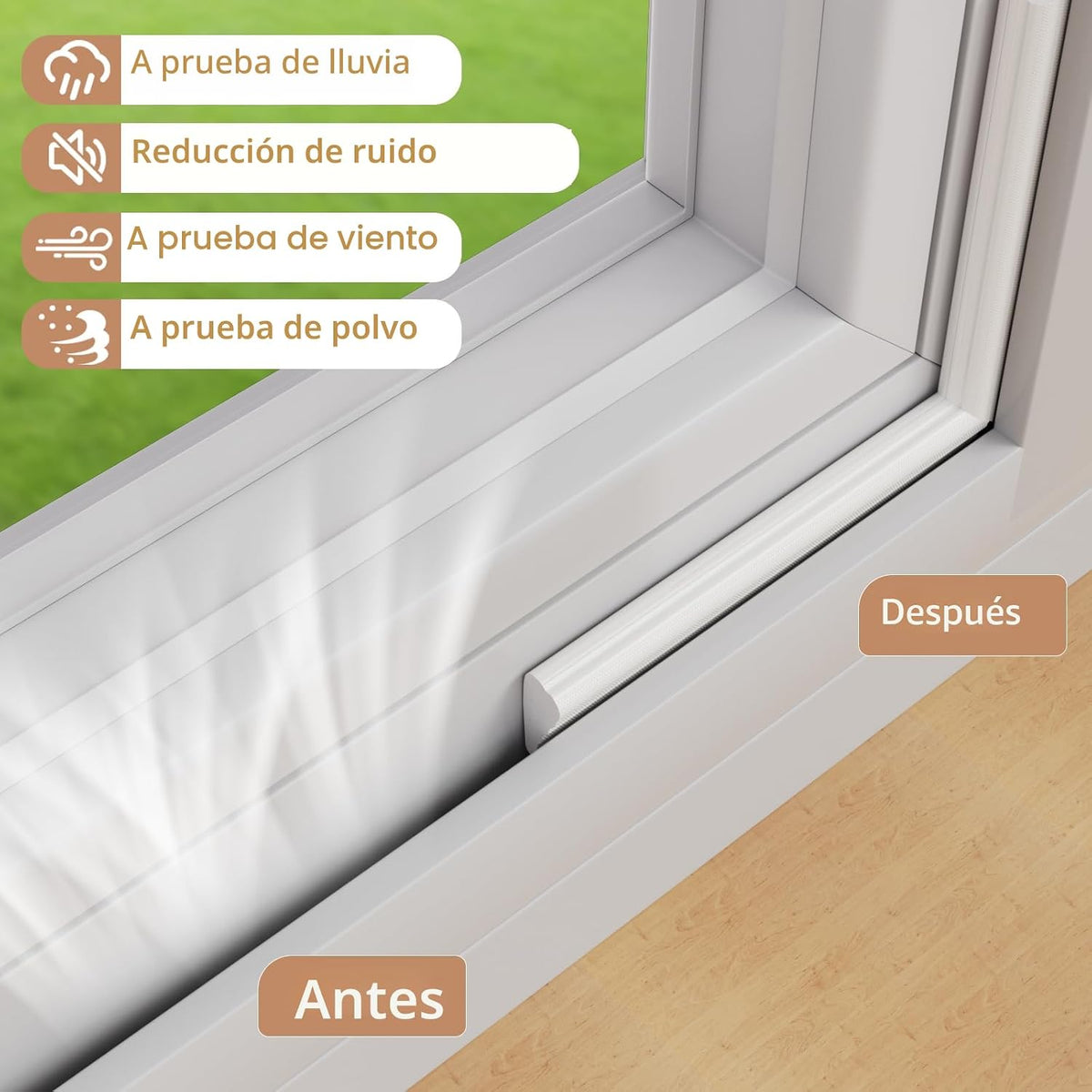 Tira de sellado de puerta de espuma en forma de cuña de 196", m...