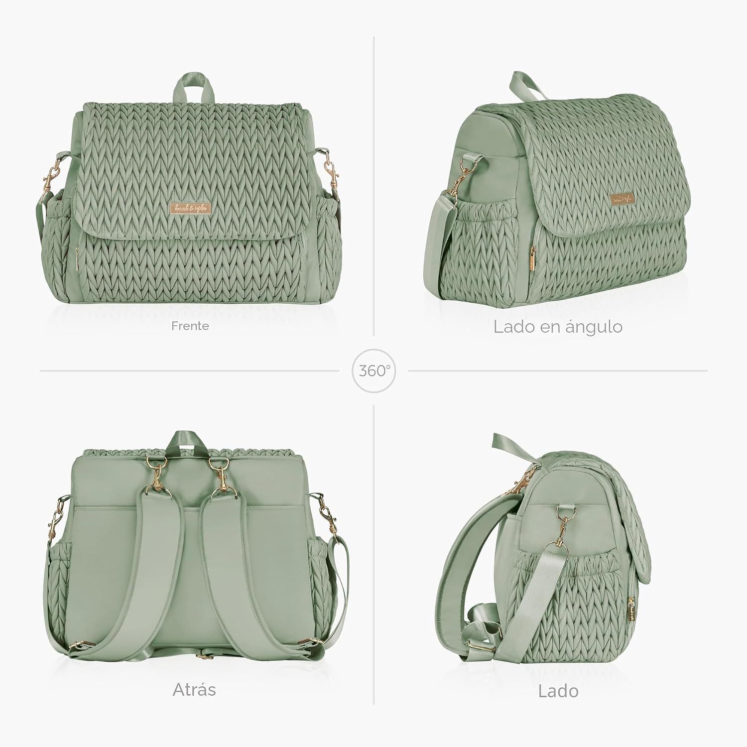Hannah &amp; Sophia Belle - Mochila y bolsa convertible para pañale...