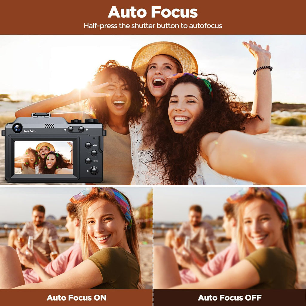 CAMWORLD Cámara digital 4K para fotografía, cámara de videografía d...