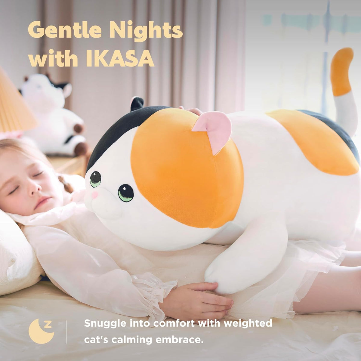 IKASA Juguete de peluche gigante de 5 libras con peso de gato calic...