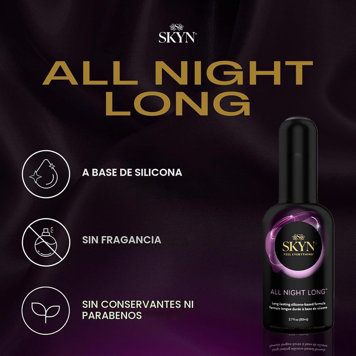 SKYN Lubricante de larga duración a base de silicona para toda la n...