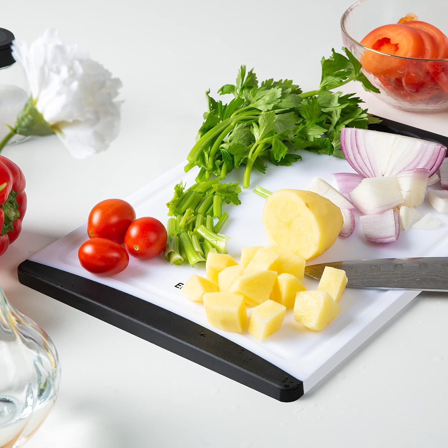 Tablas de cortar extra grandes, de plástico para cocina (juego de 4...