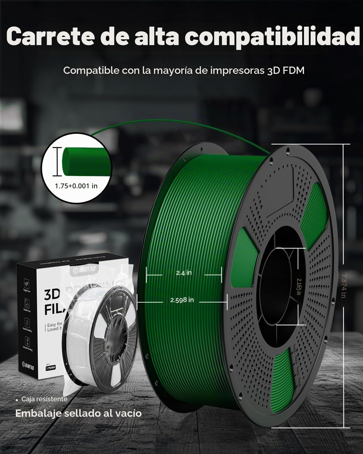 UJOY3D Paquete de filamentos Hyper PLA+ de 8.8 lbs para impresora 3...