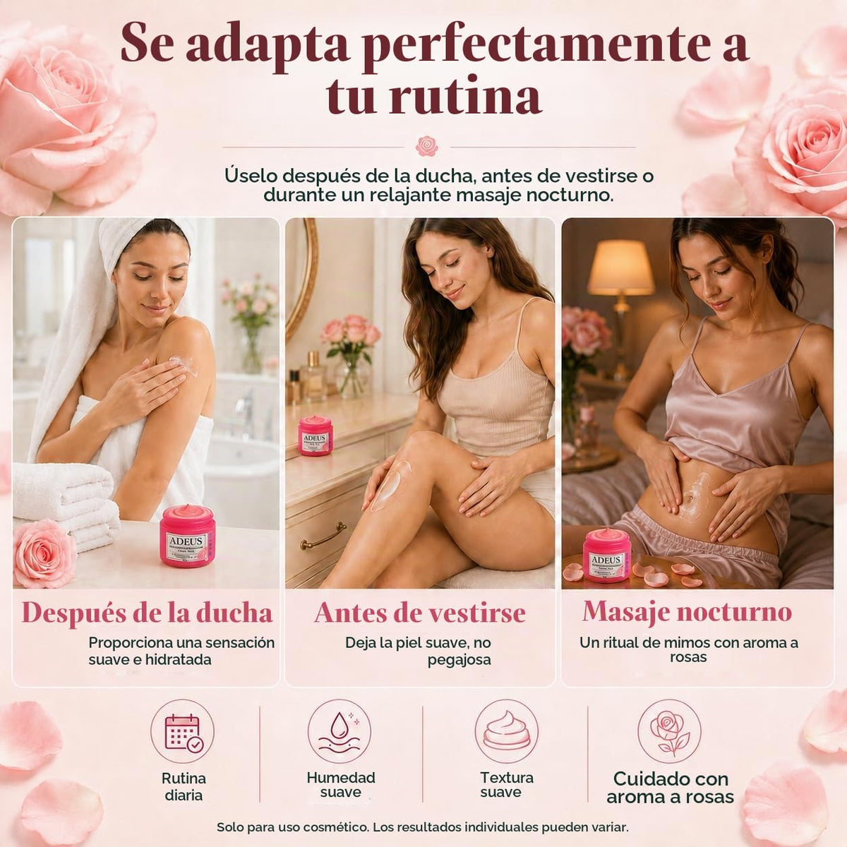 Crema Rosa Para Estrías, Crema Intensiva Crema ADEUS Para Estrías,...