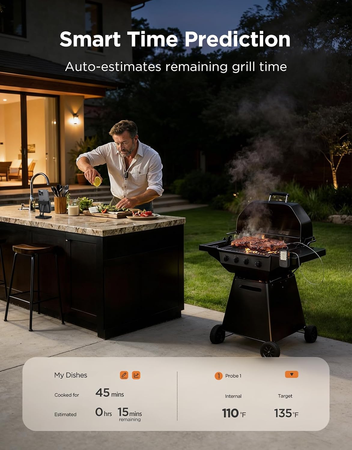Termómetro digital para carne Govee Bluetooth con alertas de aplica...