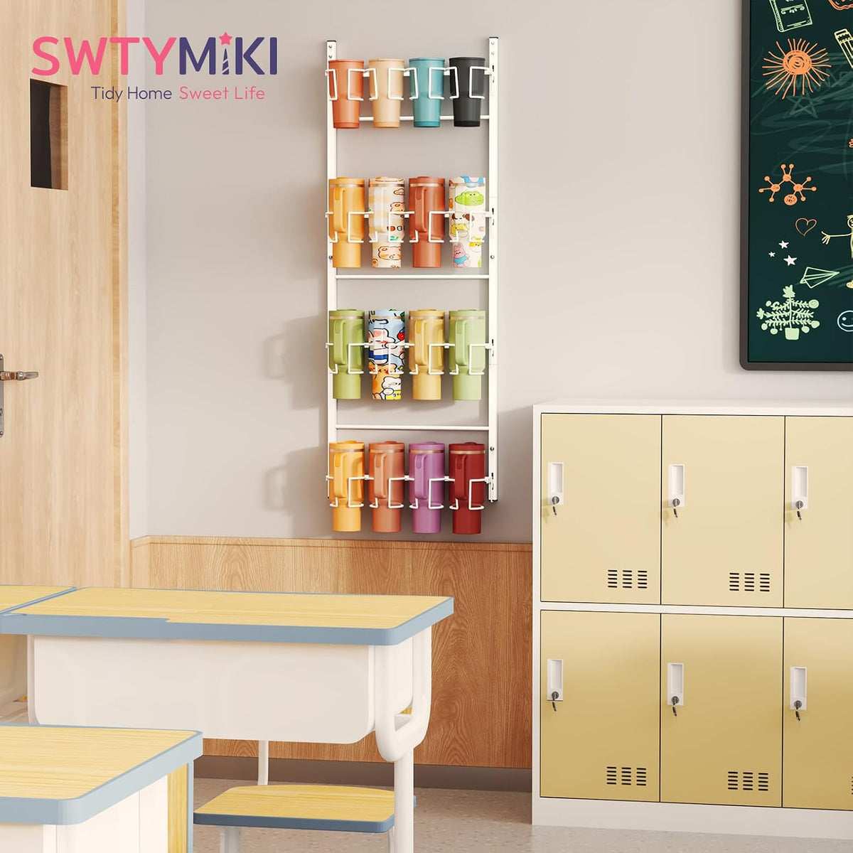 SWTYMIKI Organizador de botellas de agua de 4 niveles \u2013 Organi...
