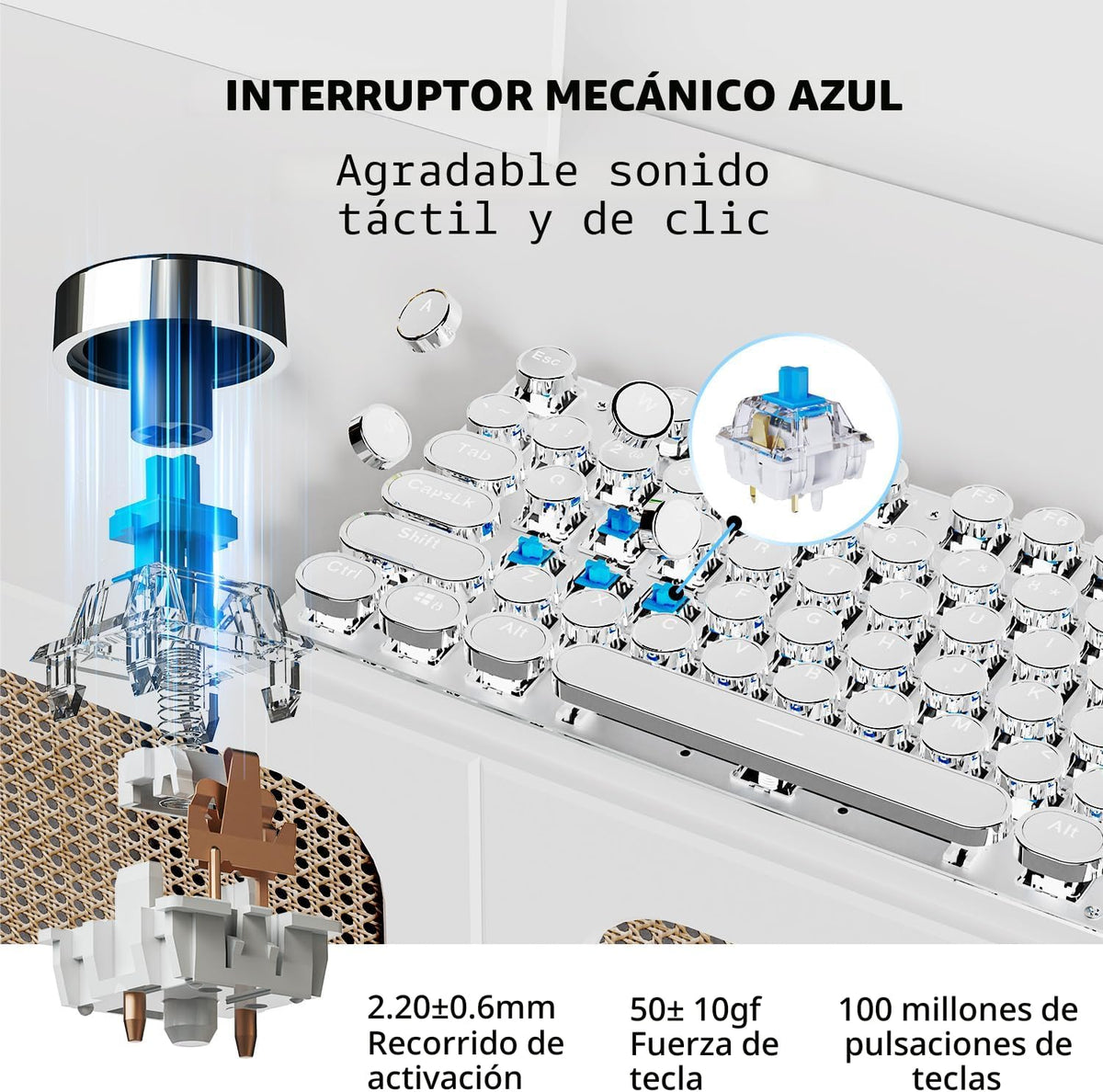 SEUNKWANG EWEADN TK950 Teclado de máquina de escribir inalámbrico m...