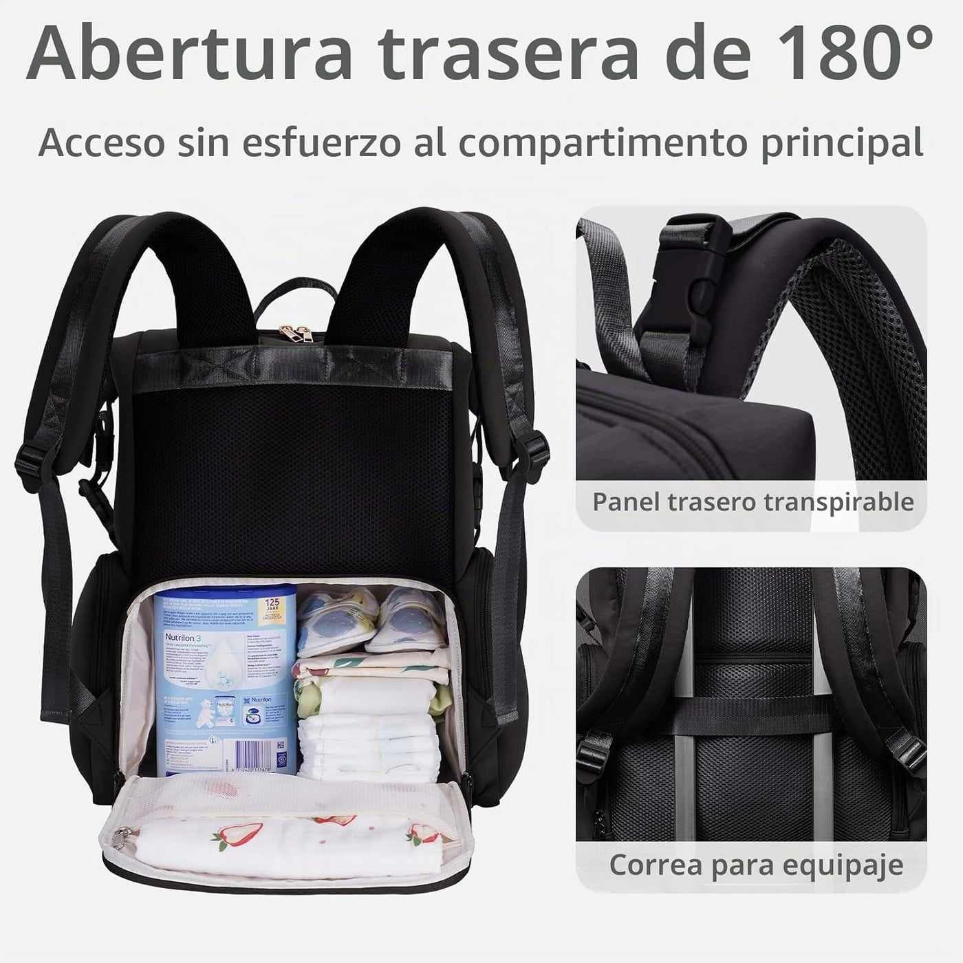 CEI-CEI Bolsa de pañales de neopreno, mochila grande para recién na...