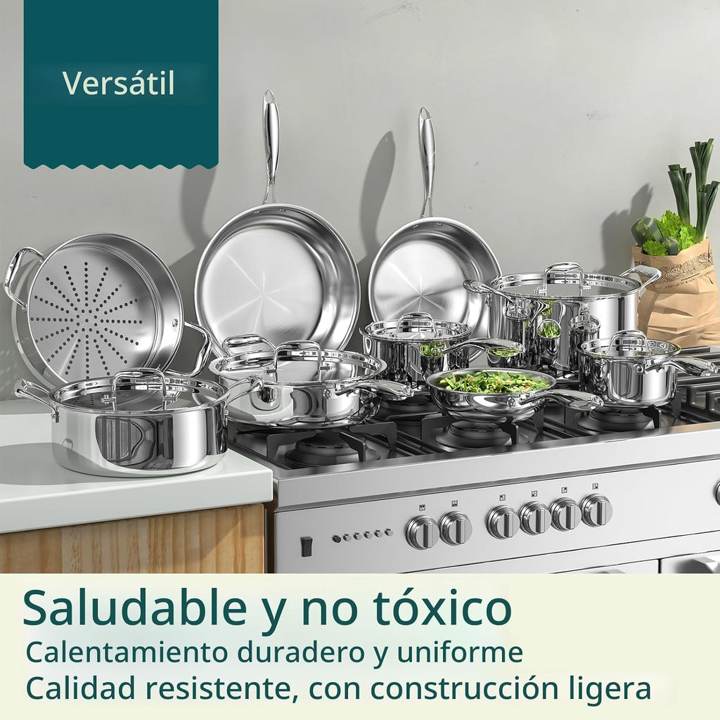 Umite Chef Juego de utensilios de cocina de acero inoxidable, 5 cap...