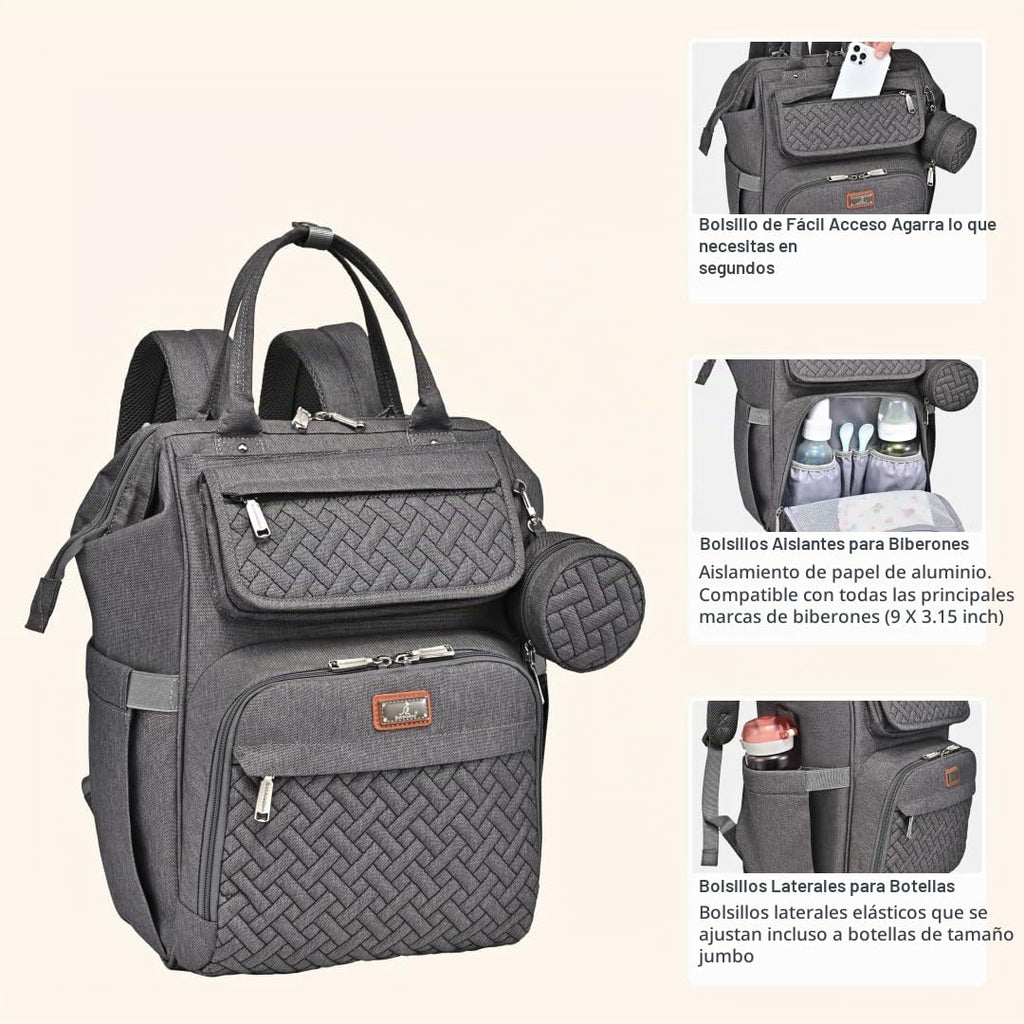 BabbleRoo - Mochila para pañales, mochilas grandes multifuncionales...