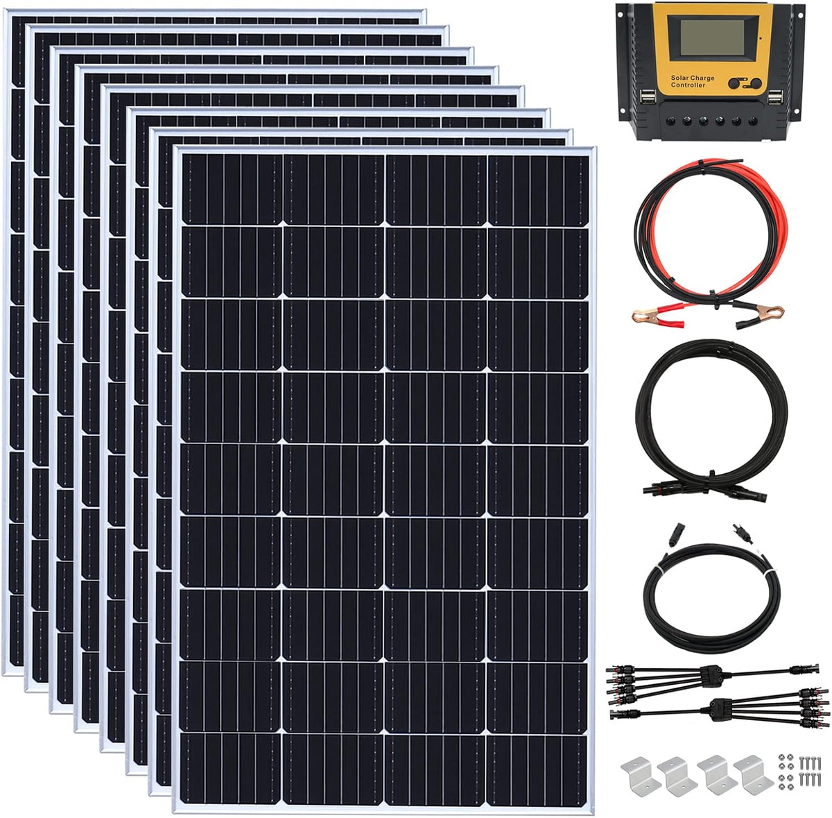 WUZECK Kit de panel solar de 1200 vatios y 24 voltios, módulo monoc...