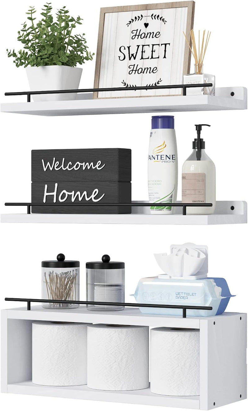 WOPITUES Estantes flotantes para pared con estante de cubo, estante...