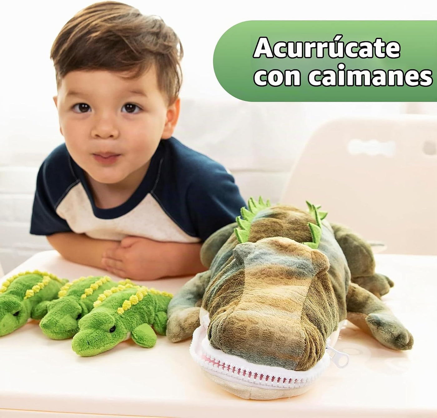 PREXTEX Juguetes de peluche de cocodrilo con 3 animales de peluche...