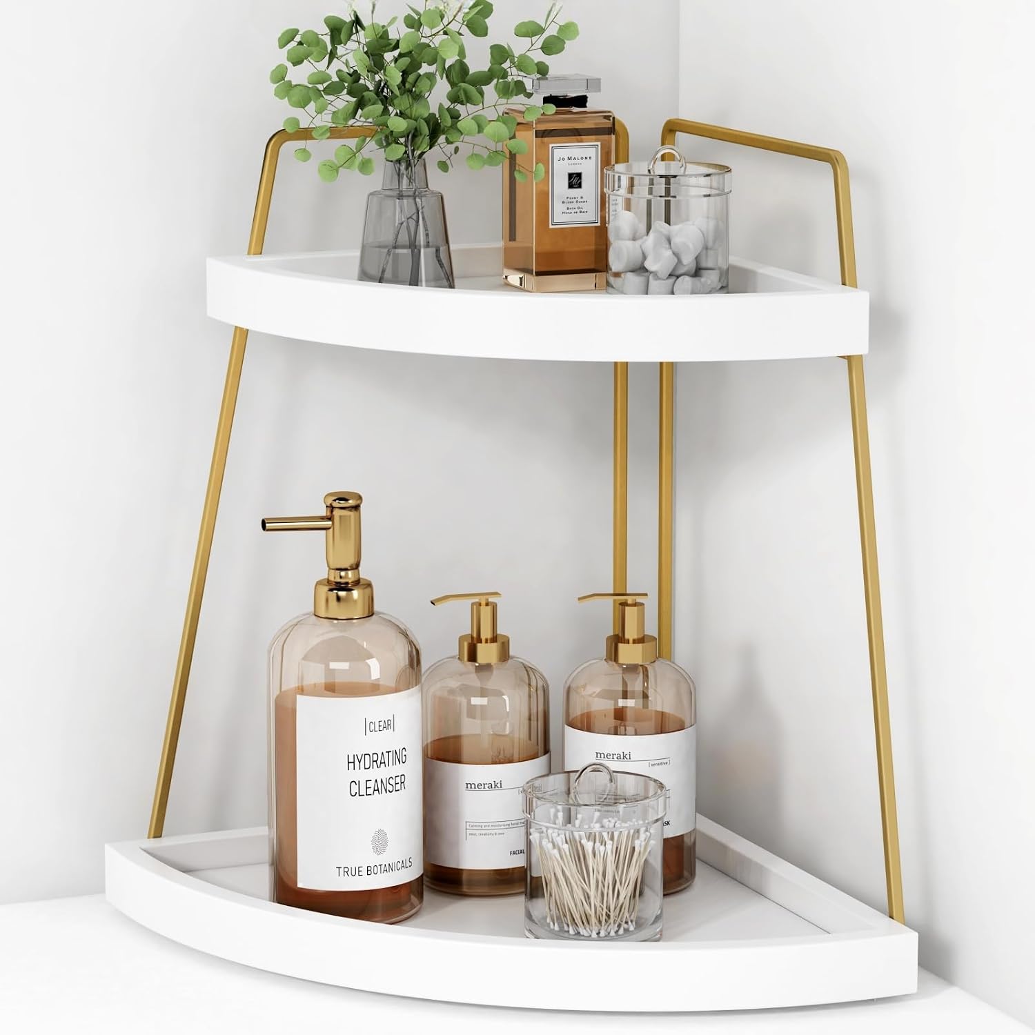 Forbena Organizador esquinero para encimera de baño, organizador de...