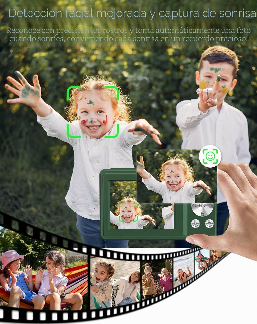 Cámara digital para niños, FHD 1080P 44MP Cámara digital de apuntar...