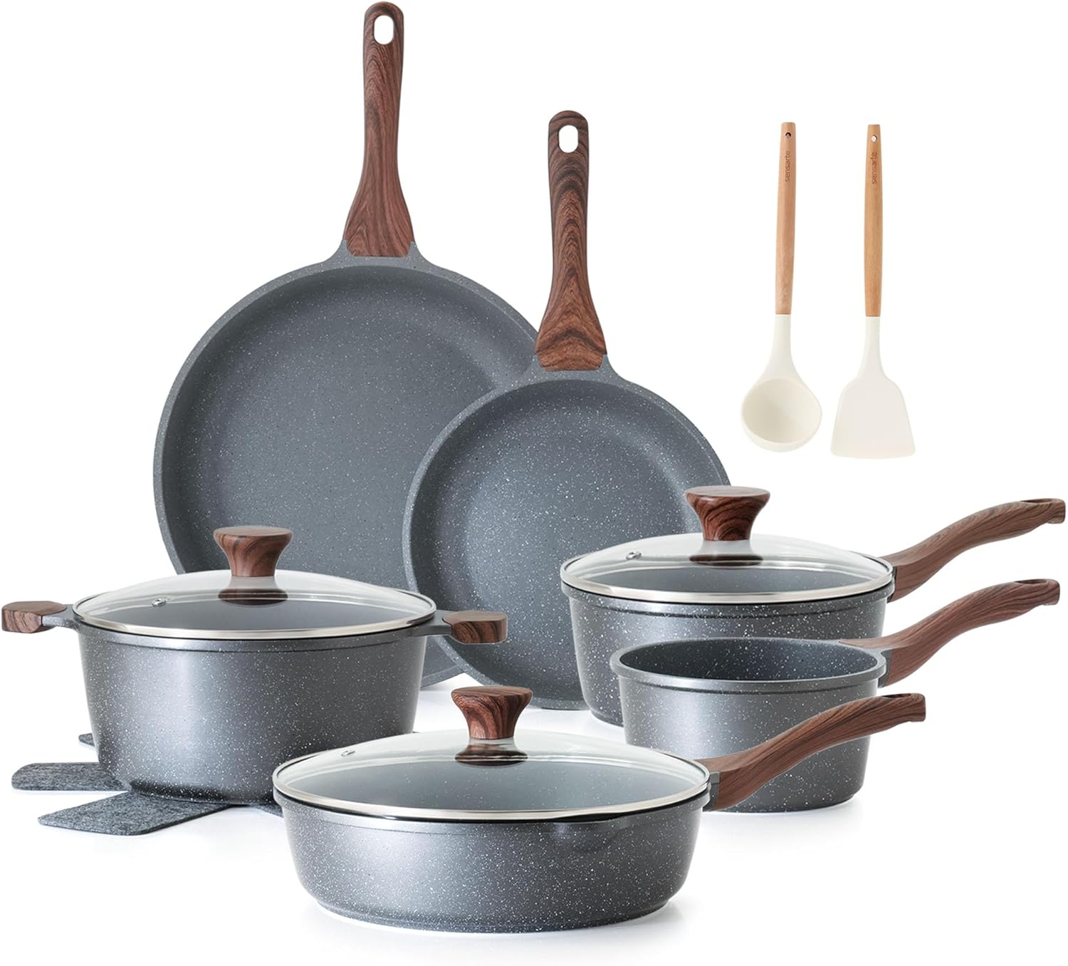 SENSARTE Juego de utensilios de cocina antiadherentes de 16 piezas,...