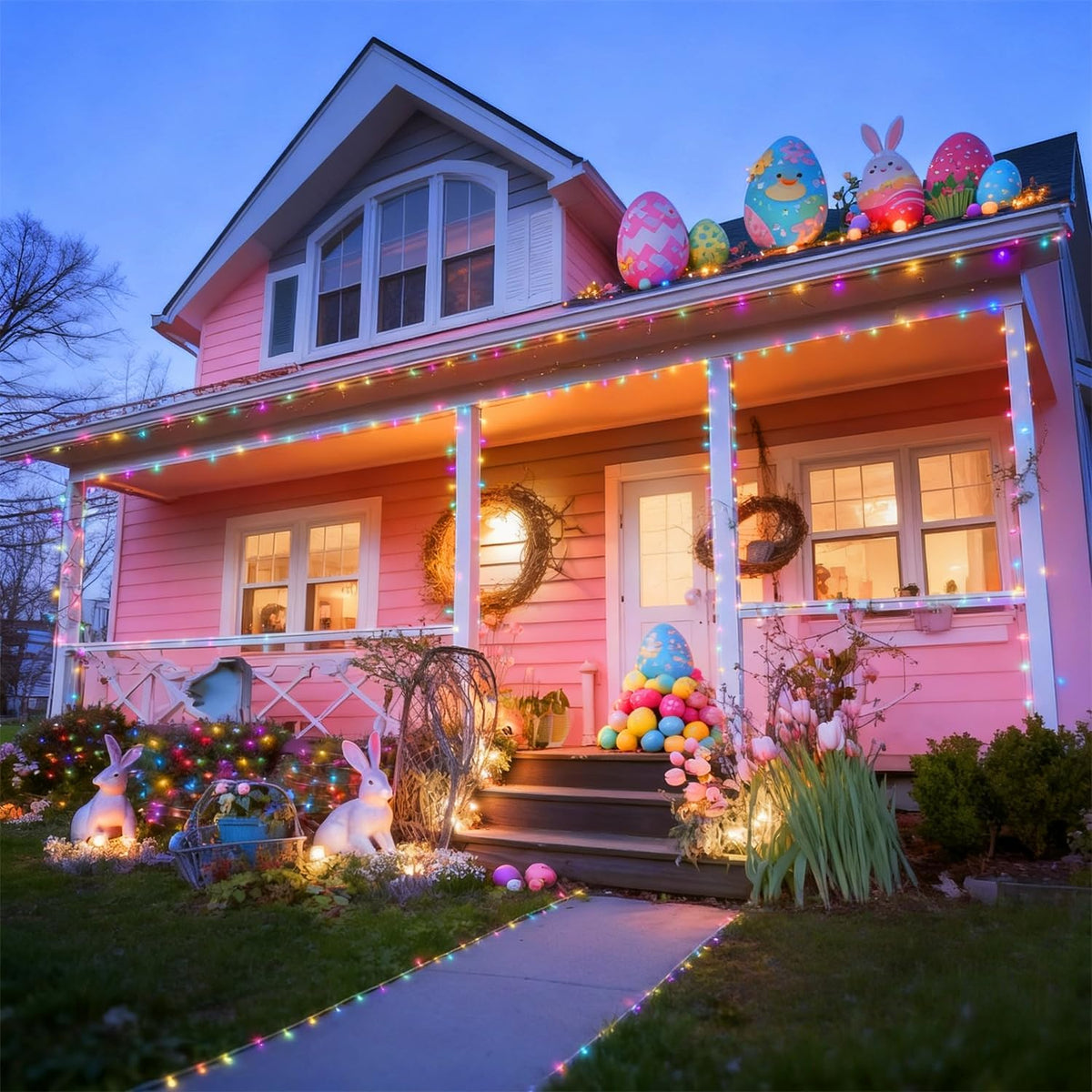 HOME LIGHTING Miniluces decorativas de Pascua de 66 pies, 200 luces...