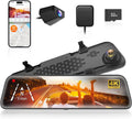 WOLFBOX G840S Cámara de Tablero con Espejo 4K de 12", Cámara de...