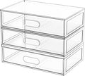 Organizador de maquillaje apilable transparente con cajón, cajones...