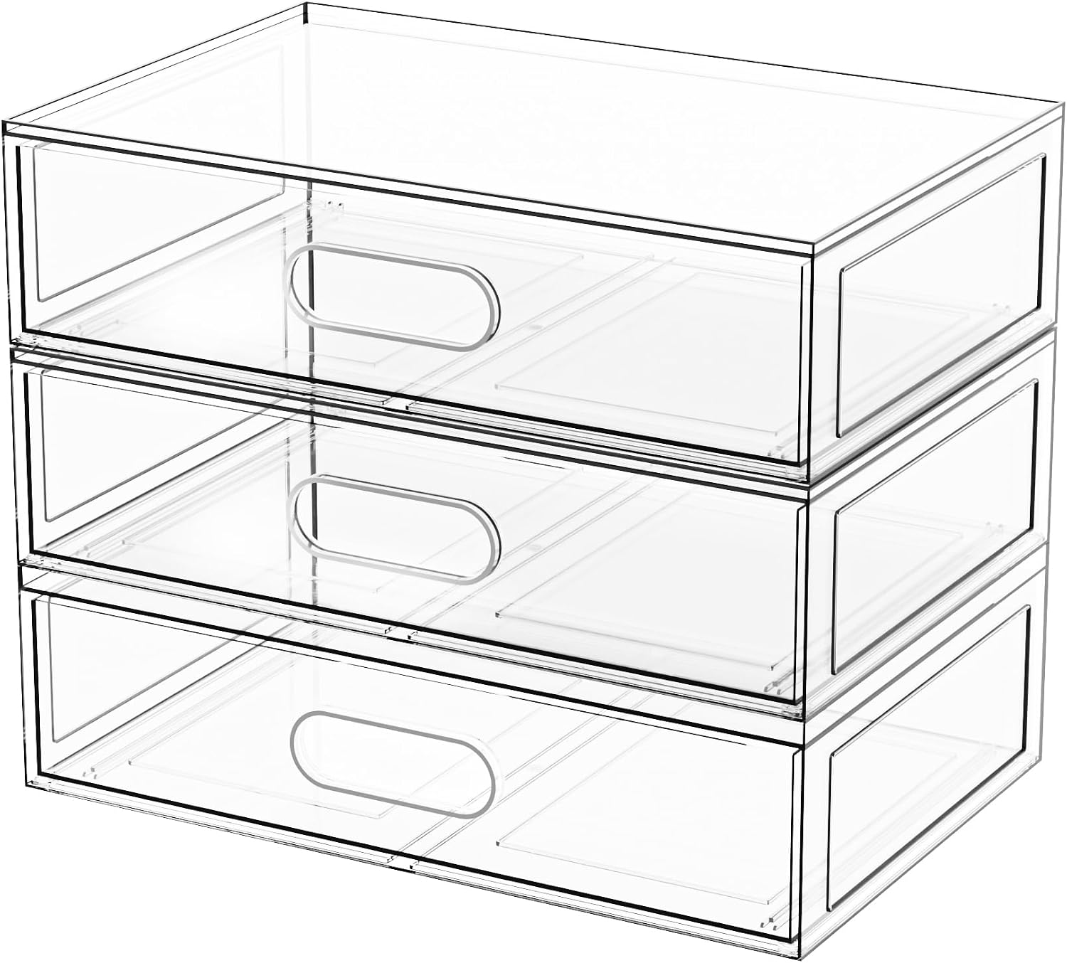 Organizador de maquillaje apilable transparente con cajón, cajones...