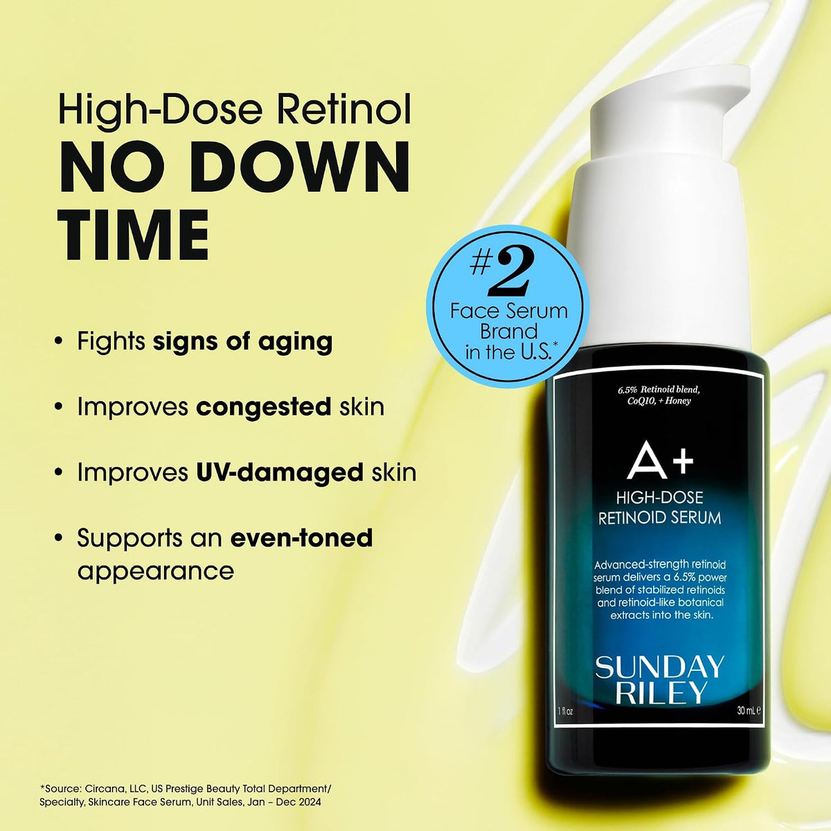 Sérum de retinol antienvejecimiento de alta dosis A+ de Sunday Riley