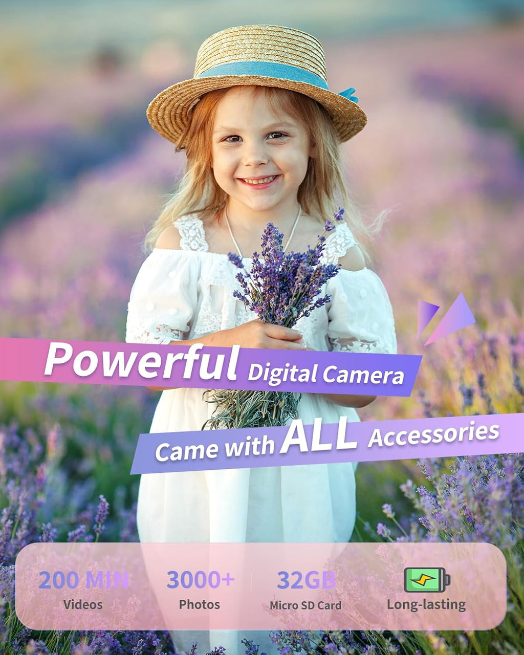 Cámara digital, FHD 1080P - Cámara de apuntar y disparar para niños...
