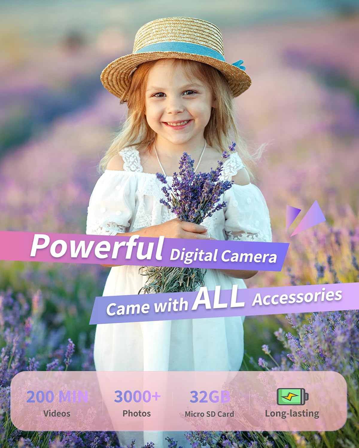 Cámara digital, FHD 1080P - Cámara de apuntar y disparar para niños...
