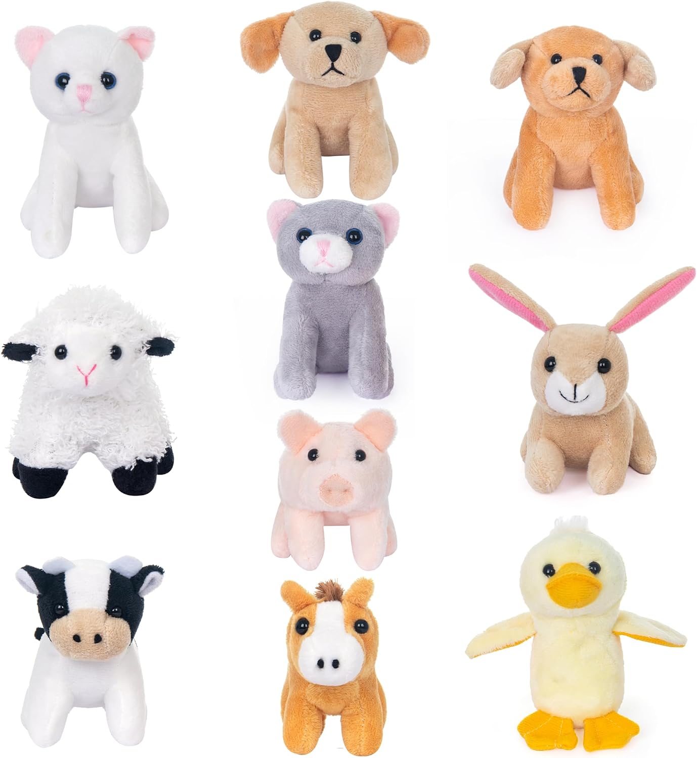 My OLi Paquete de 10 Juguetes de Animales de Granja de Peluche Anim...