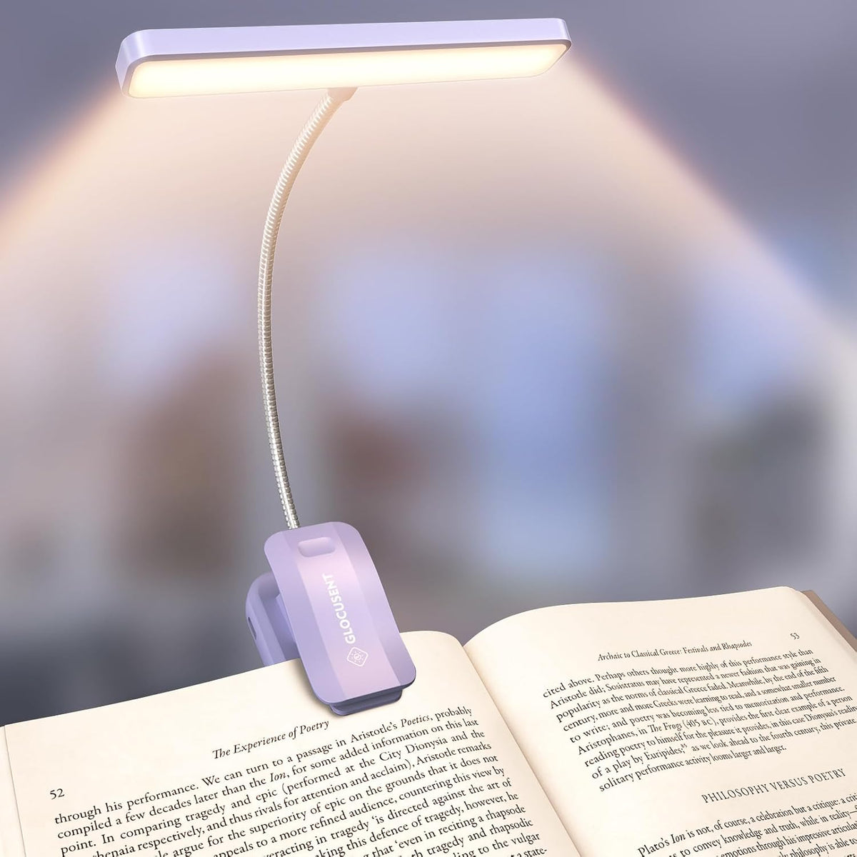 Glocusent Luz de Lectura, Luz de Cuello Flexible 26 Luces de Lectur...