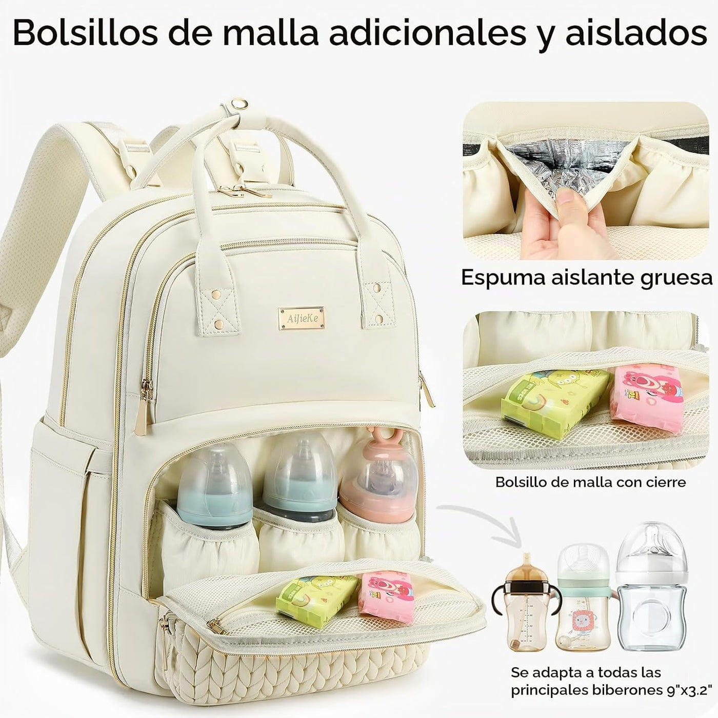 Mochila para pañales, grande, multifuncional, para niños, niñas y b...