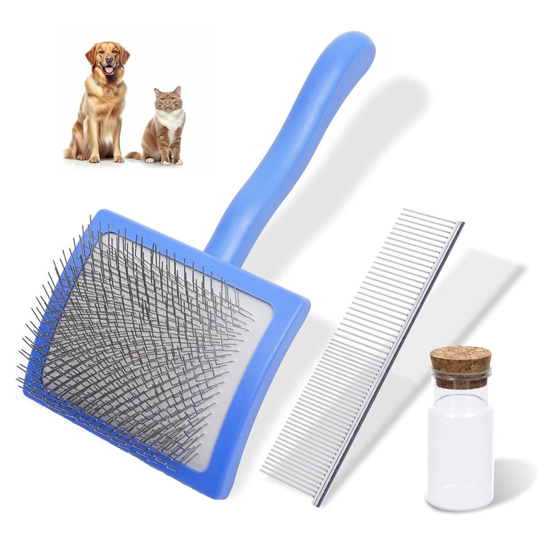 3 cepillos deslizantes para perros y peines de mascotas, cepillo pr...