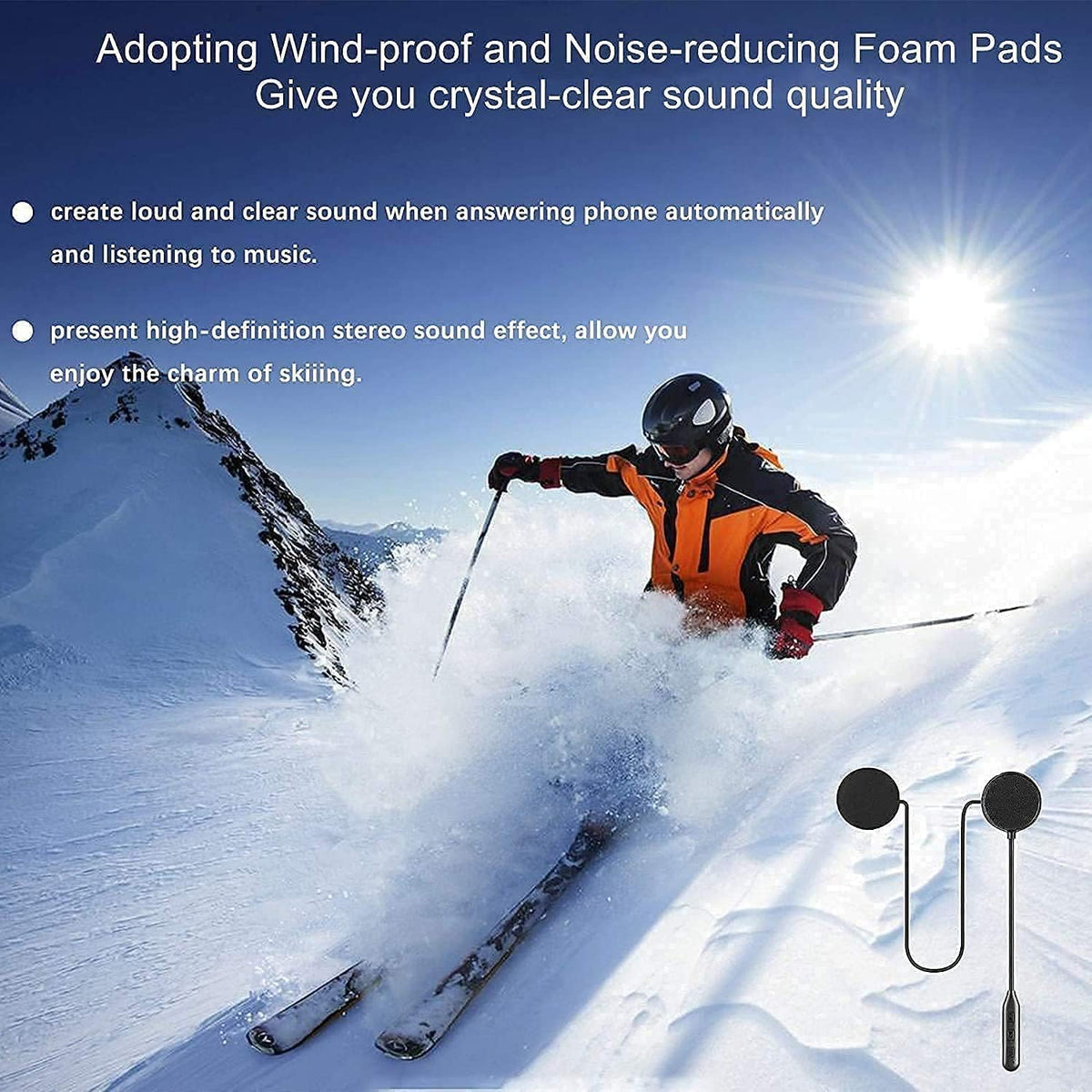 JZAQ Auriculares Bluetooth para casco de motocicleta, auriculares a...