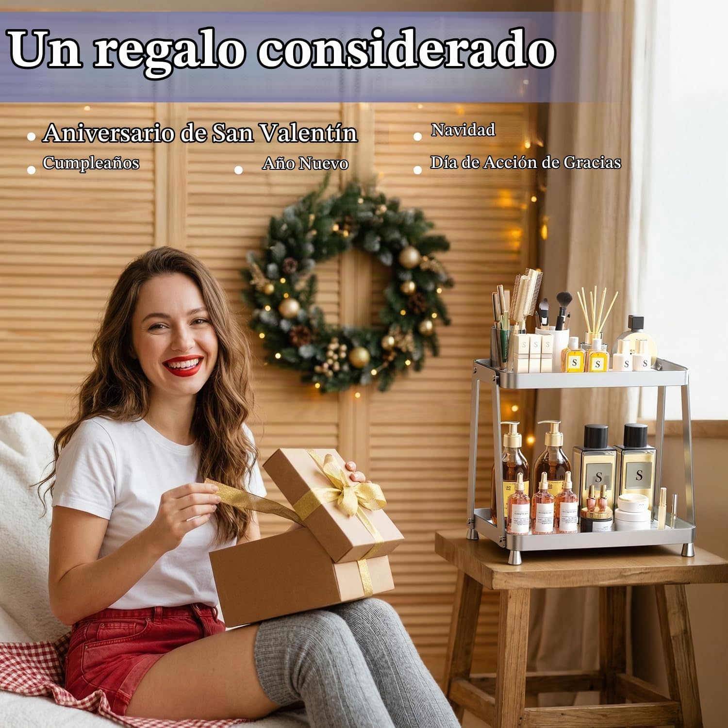 Organizador de mostrador de baño, organizador de maquillaje acrílic...