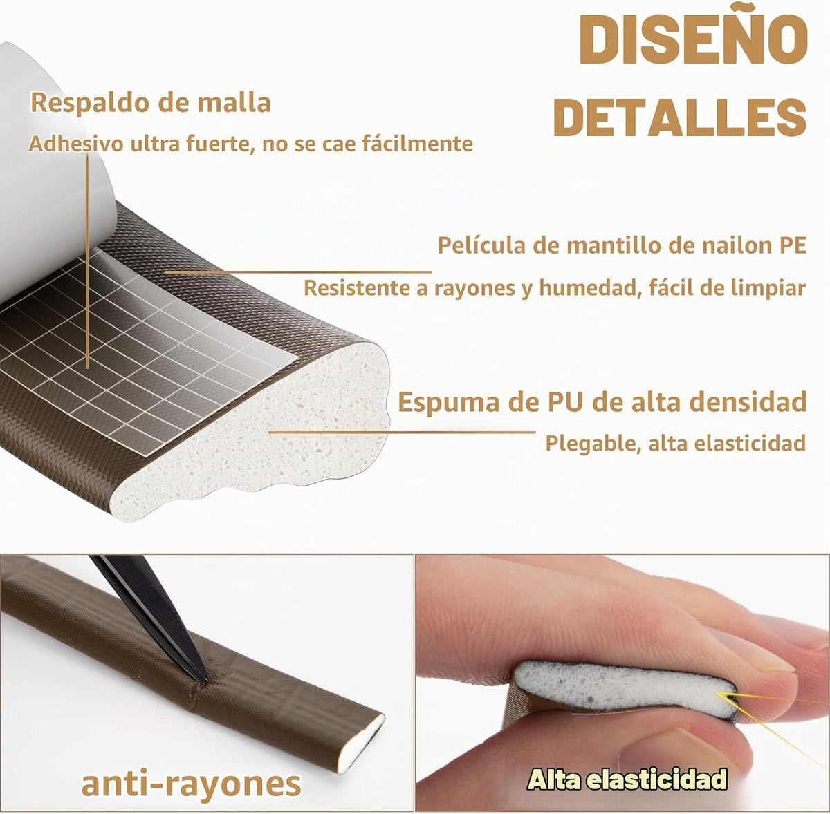 Tira de sellado de ventana de espuma en forma de cuña de 196",...