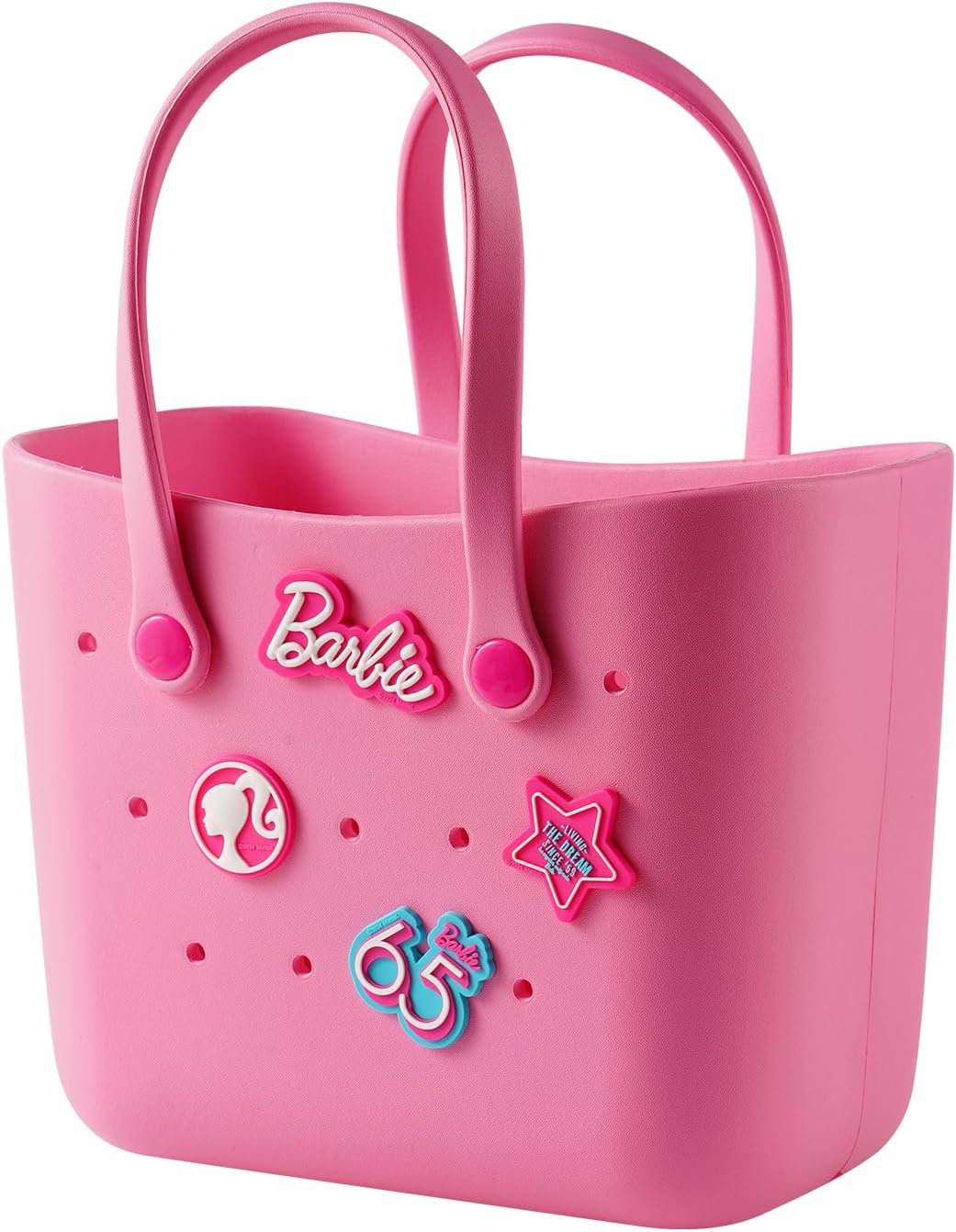 MINISO Barbie - Bolsa de mano reutilizable pequeña de goma, imperme...