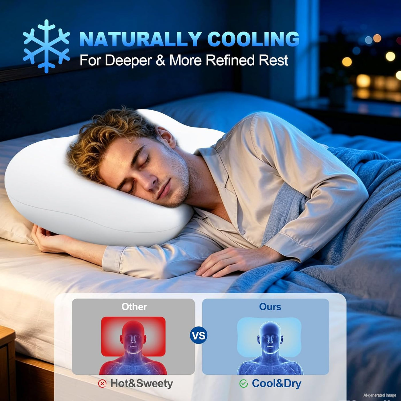 HUADER Almohada cervical para aliviar el dolor de cuello y dormir d...