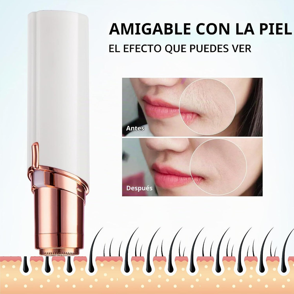 Depilación facial para mujeres: Dispositivo eléctrico de depilación...