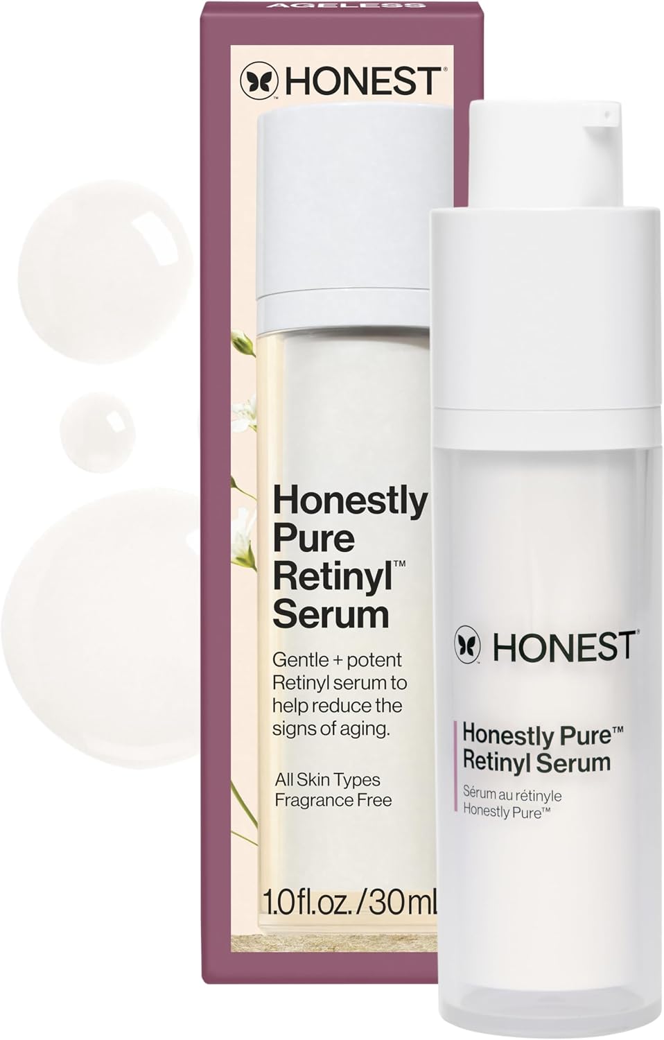 Honest Beauty Honestly Pure Nightly Retinyl Serum, sin fragancia, 1...