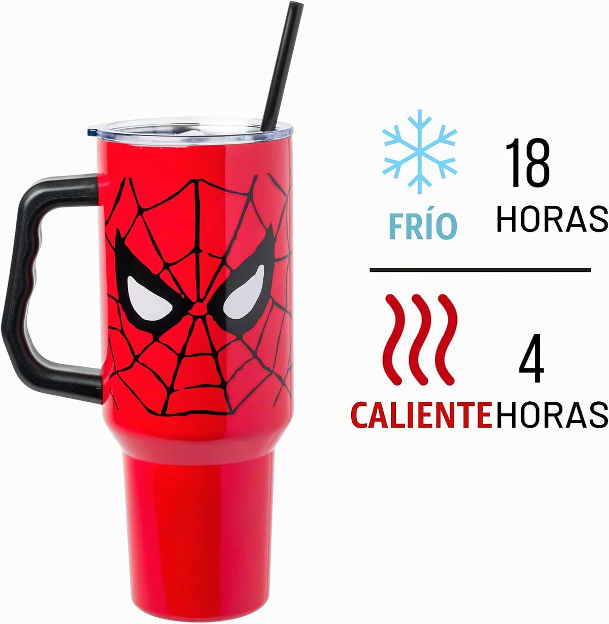Silver Buffalo Marvel Spider-Man - Vaso de acero inoxidable, 40 onz...