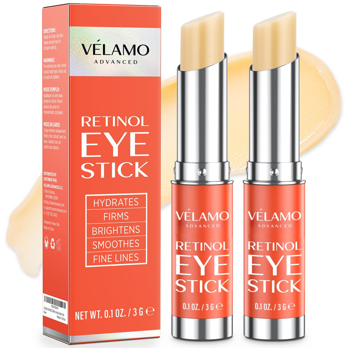VELAMO ADVANCED Barra de ojos con retinol: bálsamo renovador y reaf...