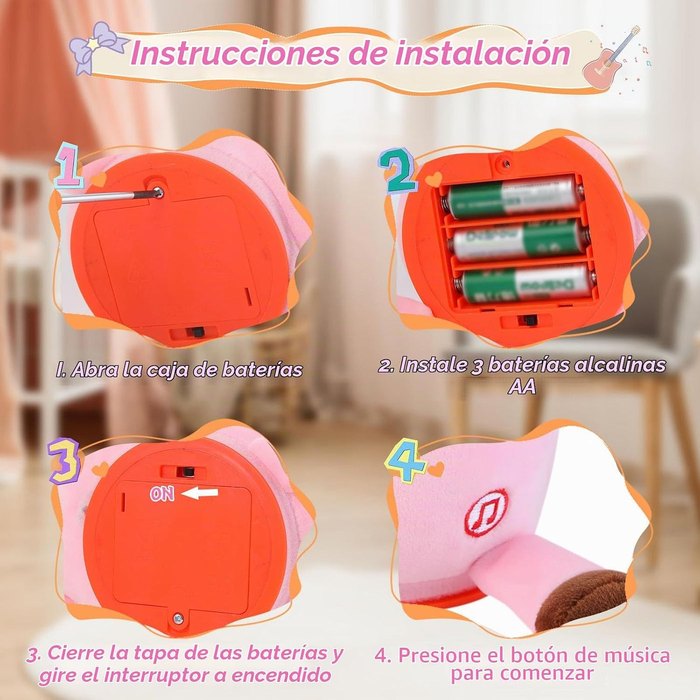 LLUKEME Juguetes de animal de peluche de jirafa bailando para bebés...