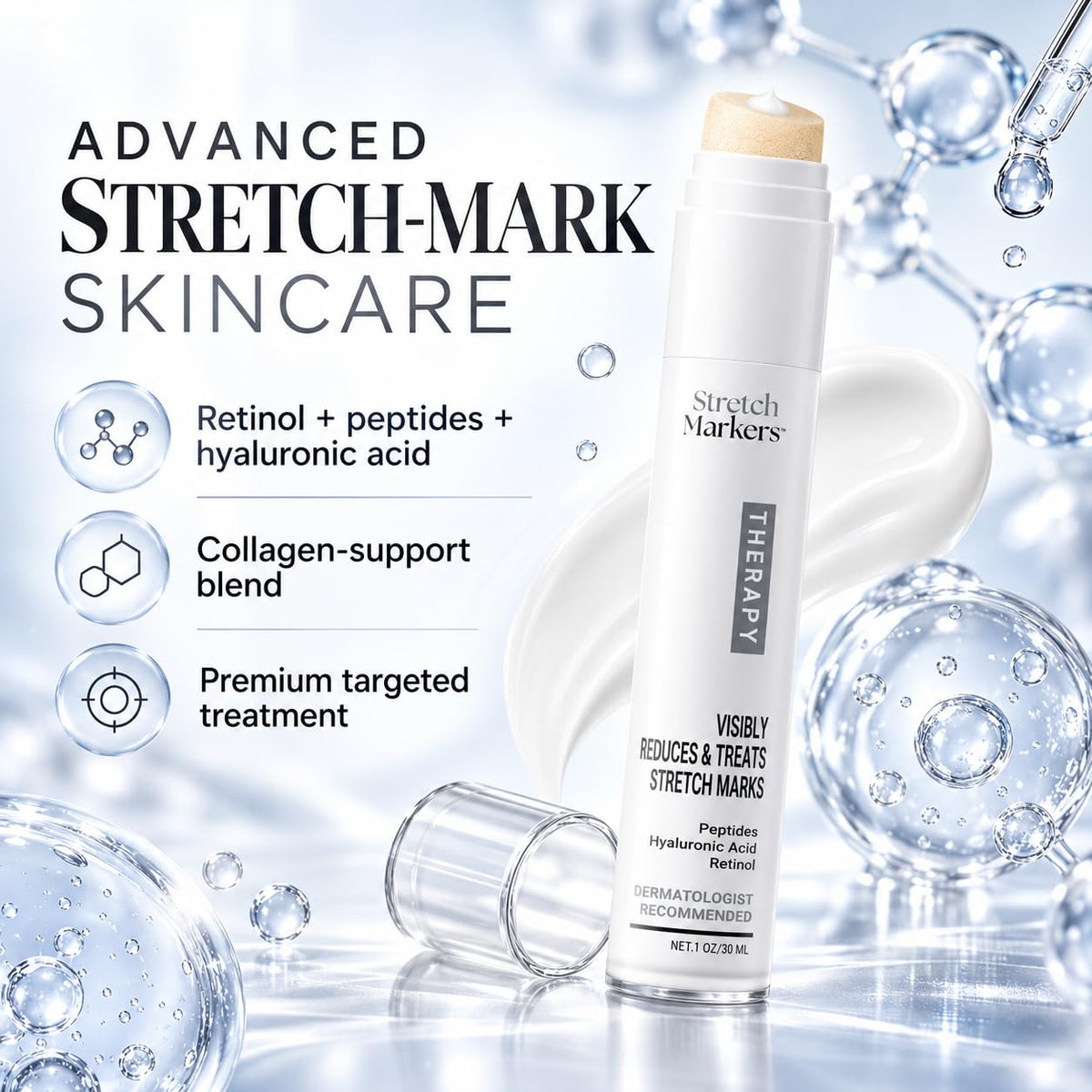 Stretchmarkers Crema eliminadora de estrías con retinol, péptidos y...