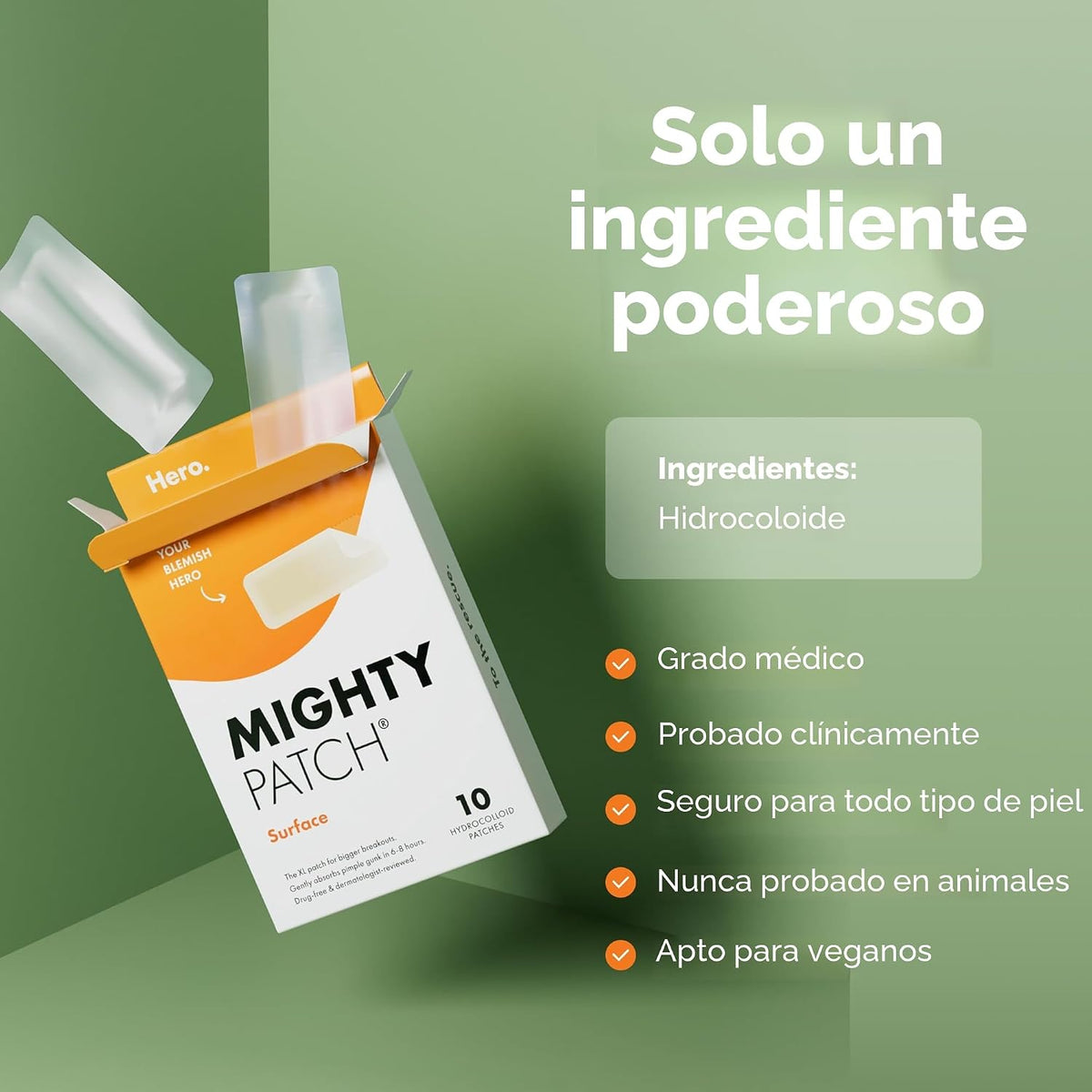 Hero Cosmetics Mighty Patch Surface Parches grandes para espinillas...