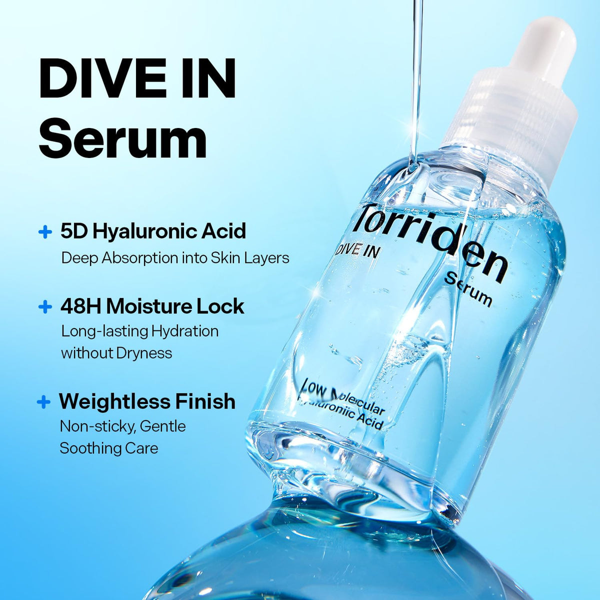 Torriden DIVE IN Suero de ácido hialurónico para hidratación profun...