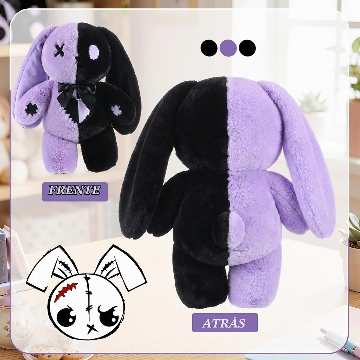 Sotiff - Conejito gótico de peluche (12 pulgadas) | Animal de conej...