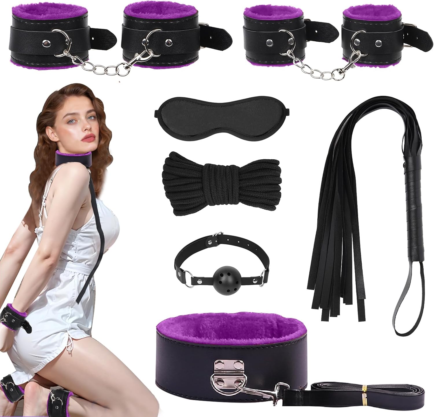 Kit de Bondage BDSM Juguetes Sexuales 8 Piezas Conjunto de Bondage...