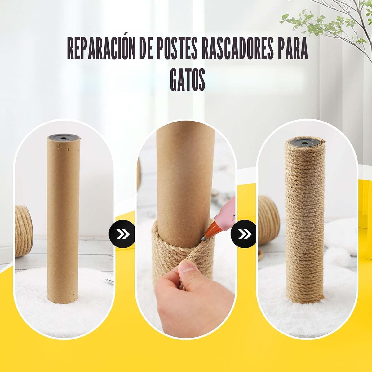 Radix Rope Cuerda de yute natural, rollo de cuerda de yute de 0.197...
