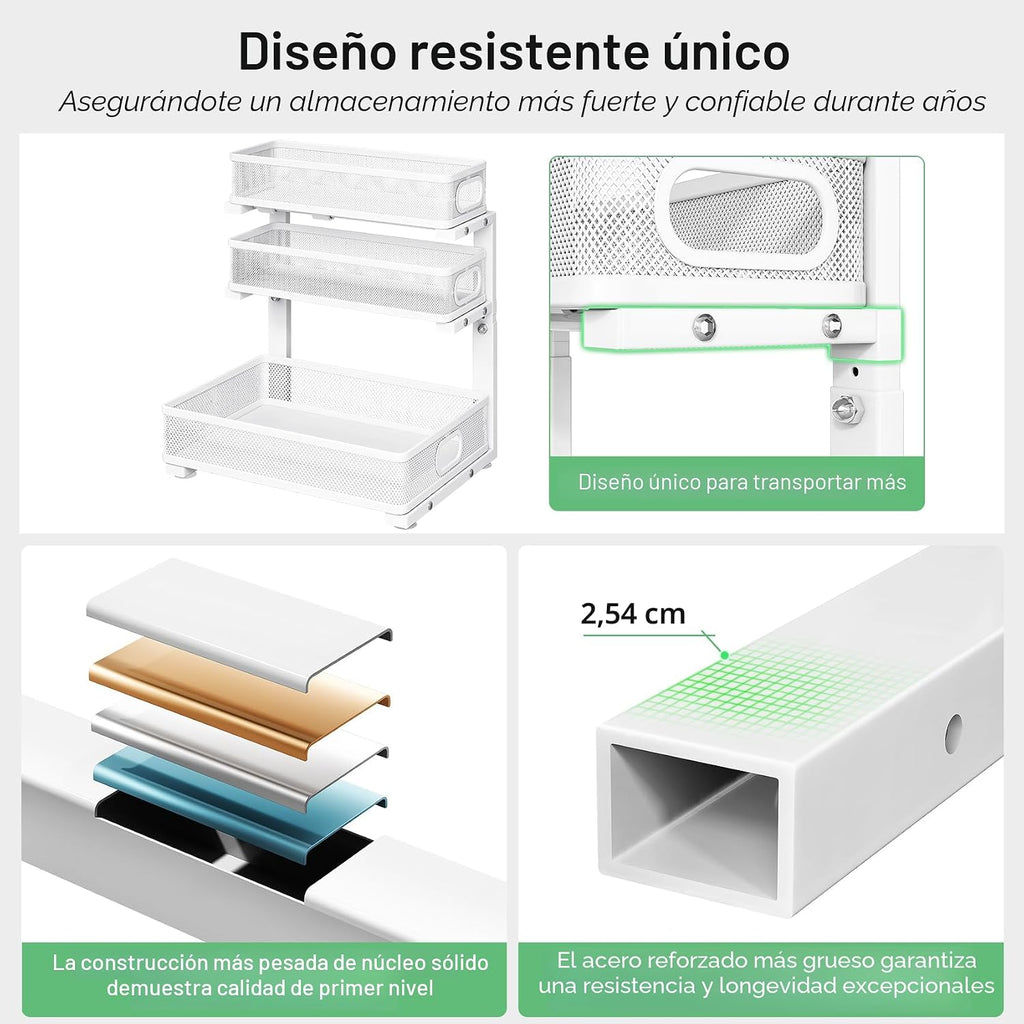 Kitstorack Organizador para debajo del fregadero, paquete de 2 esta...